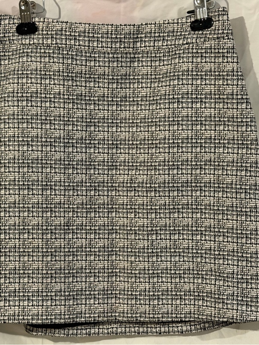 Express Black and White Tweed Mini Skirt